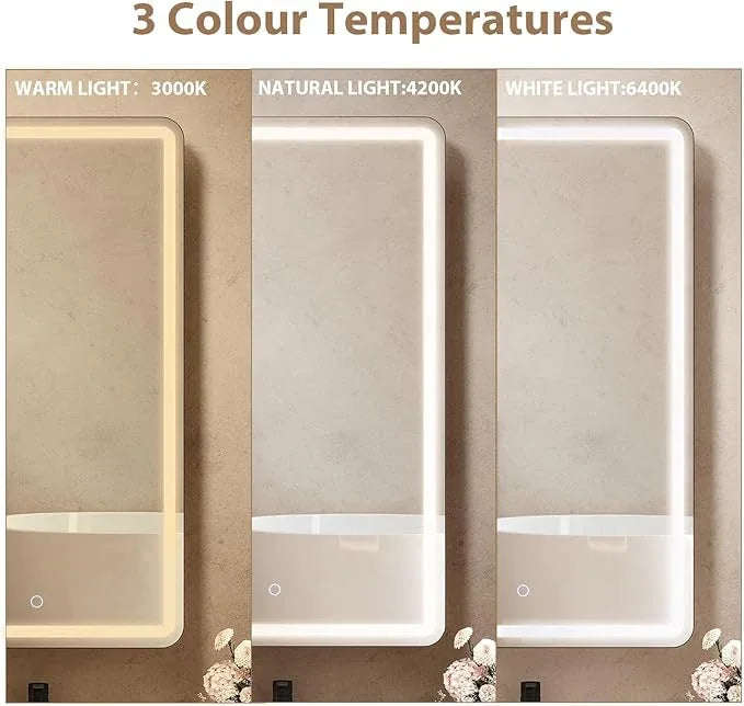 24x36 Inch LED Lighted Medicine Cabinet with Mirror for Bathroom, Wall Mounted or Recessed Mirror Cabinet with 3X Magnifying Mirror, Adjustable Storage Shelves, Modern Design - ModernBath
