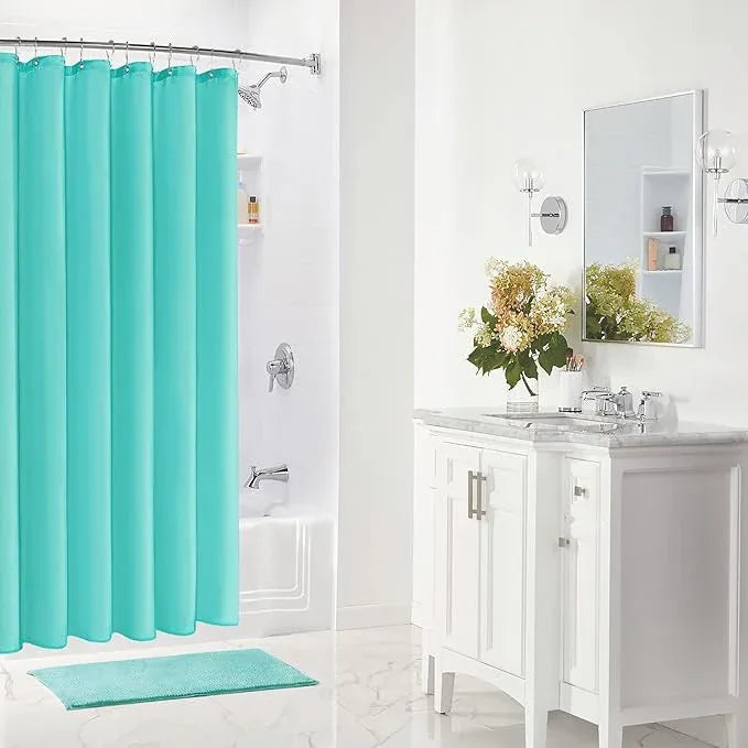 Gibelle Extra Long Shower Curtain Liner 72 x 84 Inches, Teal Shower Curtain Liner, Washable Waterproof Fabric Bathroom Shower Curtain - ModernBath