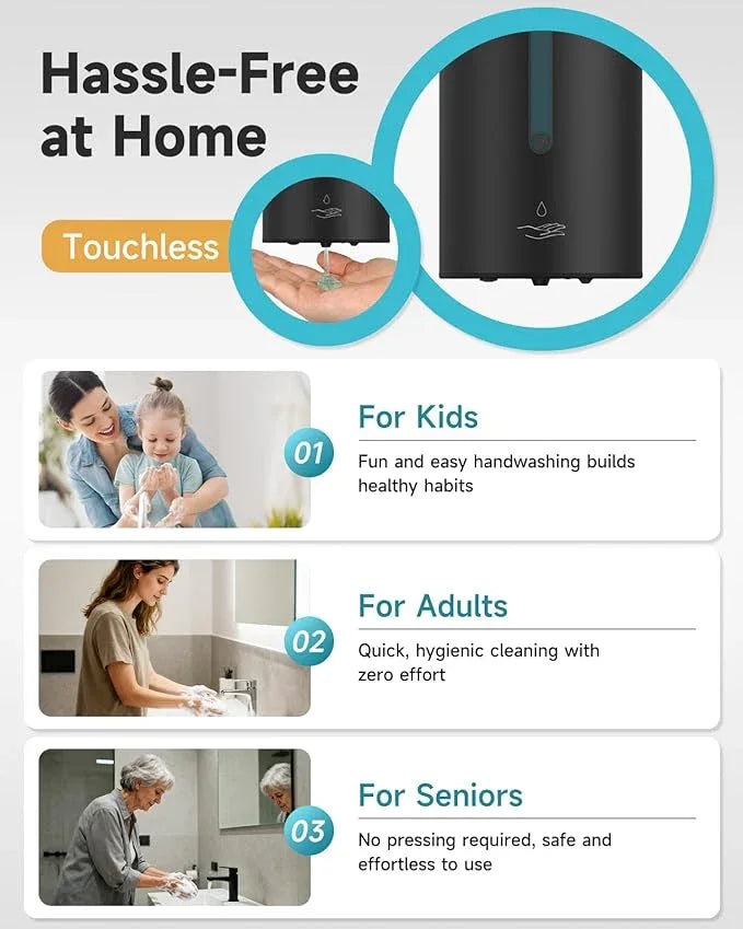 AIKE Automatic Wall Mount Liquid Soap Dispenser, Commercial Stainless Steel with 25oz Large Capacity Save Time Effort and Cost,Model AK1205(Matte Black) - ModernBath