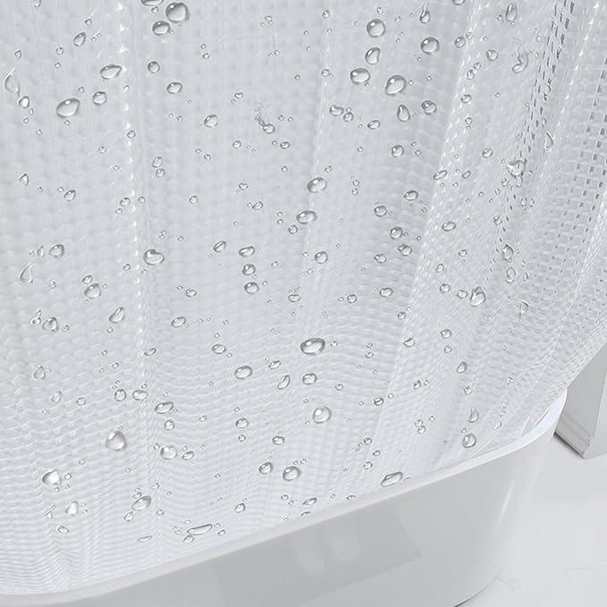 EVA 3D Crystal Clear Shower Curtain Liner,Thin Lightweight Ice Cube Bathroom Shower Showroom Inner Curtain with Rustproof Metal Grommet Holes No Odors, Eco Friendly (71x71, Clear) - ModernBath