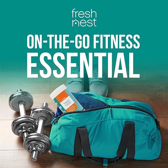 Fresh Nest Fitness Equipment Wipes - Cleaning Wipes for Yoga Mats, Pilates Studios, Gyms, Peloton & Cycle Bikes, Spas - Fragrance-Free Wipes Surface Cleaning for Home, Office, Gym 75-Count - ModernBath