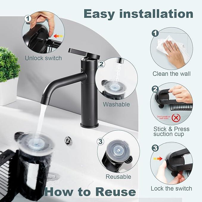 JOTPE Shower Caddy Suction Cup, Expandable Suction Shower Shelf with Large Capacity, Heavy Duty Shower Organizer Powerful Max Hold 22lbs, Removable Waterproof Metal Basket for Bathroom Kitchen Storage - ModernBath