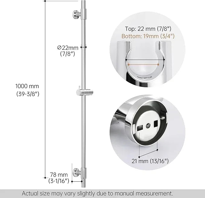 KES Bathroom Shower Slide Bar 40-Inch with Adjustable Handheld Shower Head Holder for Bathroom Wall Mounted SUS 304 Stainless Steel Brushed Finish, F209S100DG-BS - ModernBath