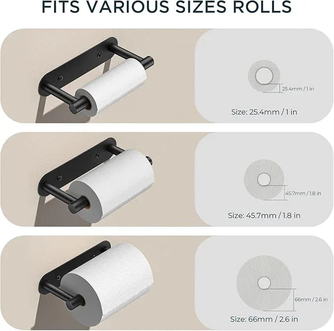 FORIOUS Toilet Paper Holder, Adhesive or Screw Wall Mount Pivoting Tissue Roll Holder for Bathroom, Stainless Steel Rustproof Self Adhesive Toilet Paper Roll Holder no Drilling, Matte Black - ModernBath