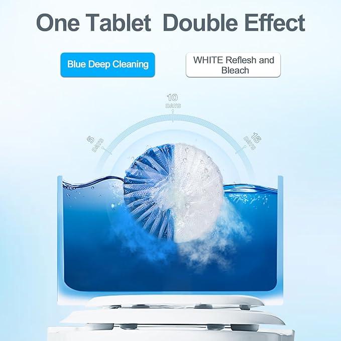 KIISIISO Ultra Clean Toilet Tablets White & Blue-60 PACK, Toilet Bowl Cleaners for Deodorizing & Descaling, Long-Lasting Toilet Bowl Cleaner with Sustained-Release Technology for Stubborn Stains - ModernBath