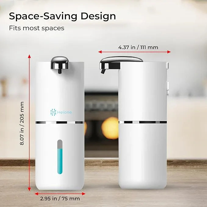 Heione Automatic Touchless Foam Soap Dispenser, White, 12.8 oz / 380 mL, USB C Rechargeable, Infrared Motion Sensor, Suitable for Bathrooms, Sinks, Kitchen, Wall Mount or Countertop (White (Foamy)) - ModernBath