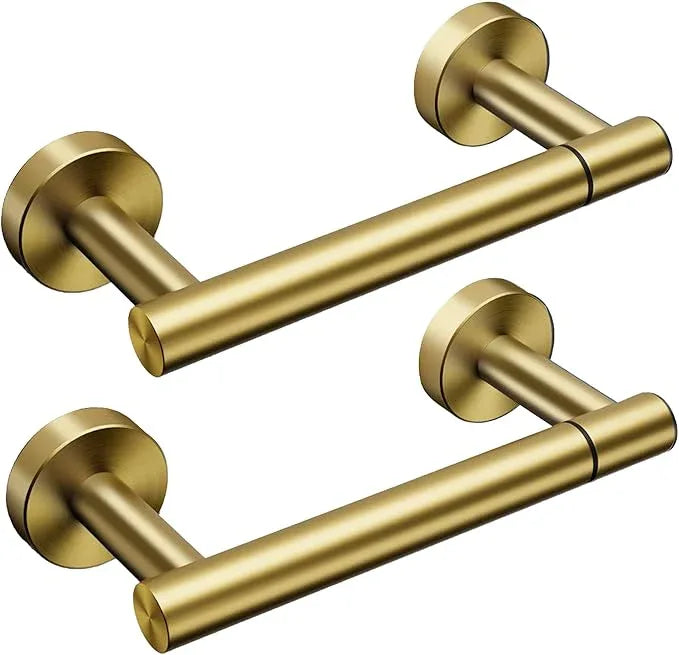 Day Moon™ (2 Pack) Gold Toilet Paper Holder - Brushed Gold Toilet Paper Holder Wall Mount - Modern Toilet Paper Roll Holder - Bathroom Toilet Paper Holder - Pivoting Toilet Paper Holder - ModernBath