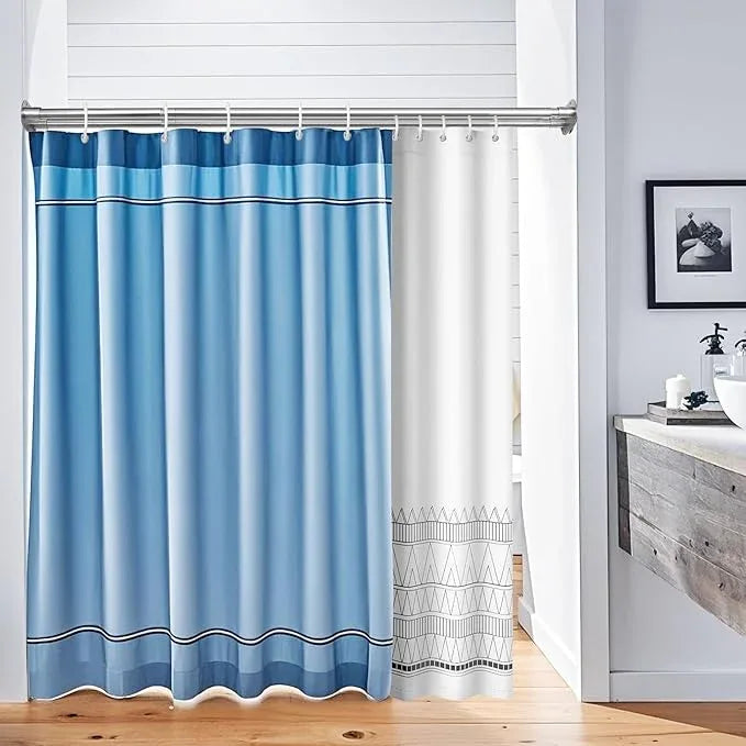 Anndason Double Shower Curtain Rod 28 to 75 Inches Elegant Double Shower Rod Adjustable Wall Mounted Double Shower Curtain Pole for Bathroom (Silver, 28 to 75") - ModernBath