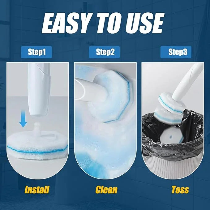 50PC Toilet Bowl Wand Refills, Replacement Heads for Bathroom Washroom Cleaning Pads, Disposable Toilet Brush Refills Compatible with Household Brushes Scrubbers Cleaning Refill Pack Local Stock - ModernBath