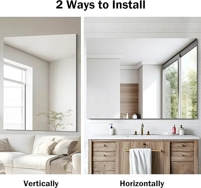 CILIBER Frameless Rectangle Mirror, 36x48 Inch Large Bathroom Mirrors for Wall Over Sink, Upgraded Shatterproof Vanity Mirror with Polished Edge for Bathroom,Bedroom,Living Room and Entryway - ModernBath