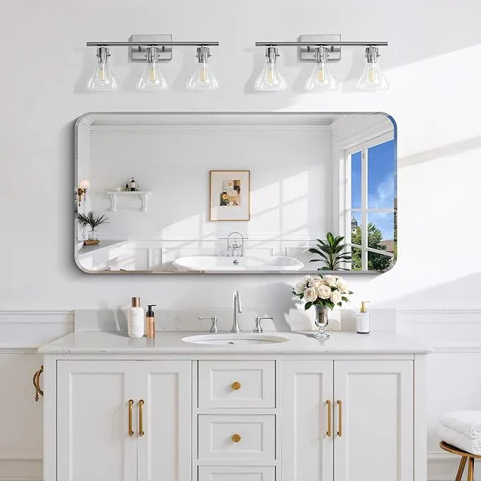 CILIBER Frameless Rectangle Mirror, 24x40 Beveled Bathroom Mirror Rounded Corner, Frameless Wall Mirror Shatterproof Tempered Glass Lightweight Design for Bedroom Living Room Entryway - ModernBath