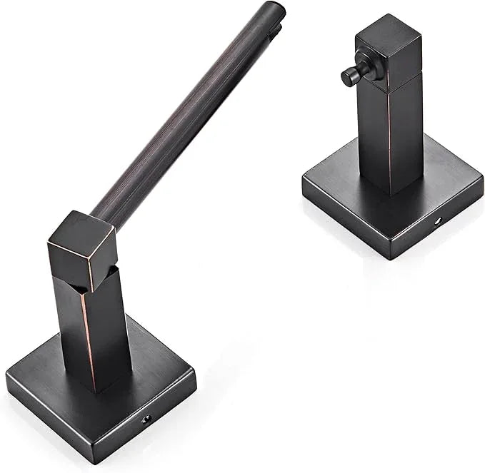Ruacq Toilet Paper Holder Oil Rubbed Bronze-Toilet Paper Holder Wall Mount Double Post Pivoting Square-Toilet Tissue Roll Holder Rustproof Stainless Steel - ModernBath