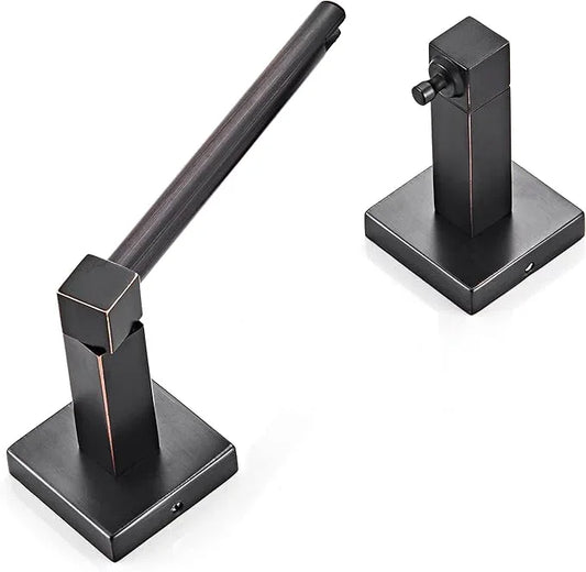 Ruacq Toilet Paper Holder Oil Rubbed Bronze-Toilet Paper Holder Wall Mount Double Post Pivoting Square-Toilet Tissue Roll Holder Rustproof Stainless Steel - ModernBath