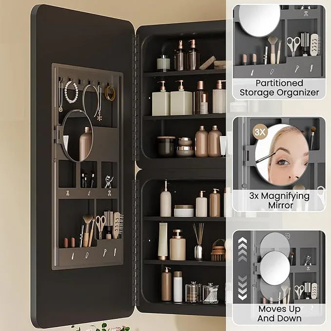 Rresyet 20×36 Bathroom Mirror Cabinet with 3X Magnifying Mirror, Adjustable Shelves, Bathroom Mirror with Storage, Recessed or Wall Mounted Medicine Cabinet for Jewelry,Masks & Beauty Tools - ModernBath