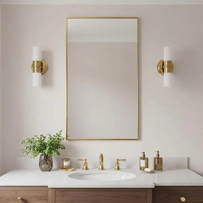 Bonverre 20x36 Inch Brass Bathroom Mirror for Wall, Aluminum Frame Rectangle Rectangular Vanity Mirror, Modern Large for Bedroom, Living Room, Horizontal or Vertical - ModernBath
