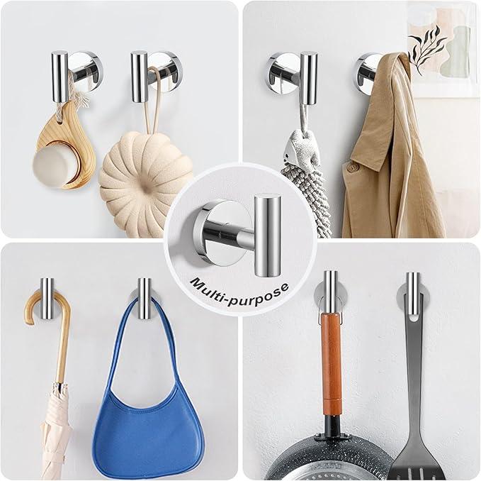 5-Piece Towel Bar Set Polish Chrome Bathroom Hardware Accessories Set Upgraded Toilet Paper Holder with Shelf Towel Holder Set for Bathroom Stainless Steel Wall Mounted - ModernBath