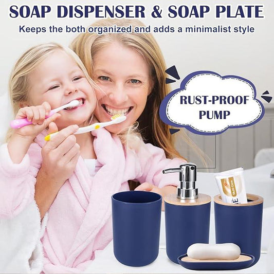 iMucci Bathroom Accessories Bathroom Sets with Shower Curtain, Bath Towel Set, Trash Can, Toilet Brush, Soap Dispenser, Bathroom Accessories Set Complete - ModernBath