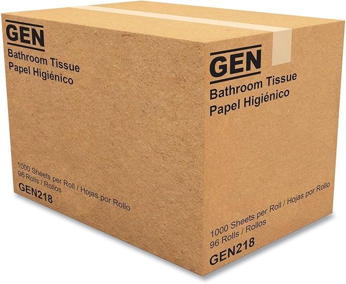GEN 218 Standard Bath Tissue, 1-Ply, 1000 Sheets (Case of 96 Rolls) - ModernBath