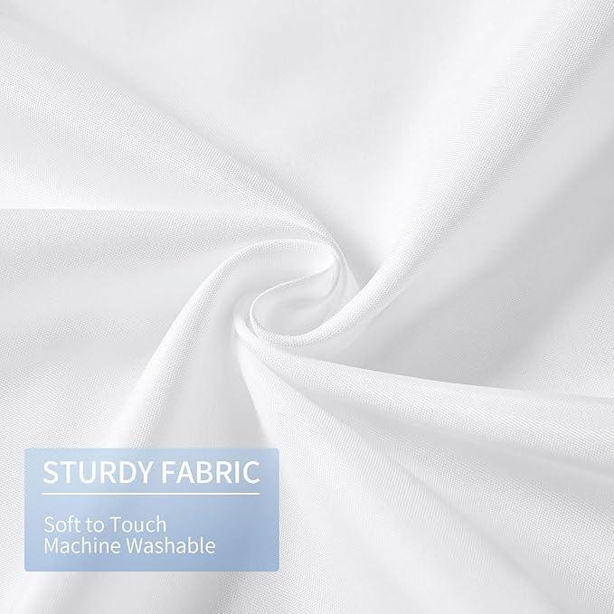 Gibelle Extra Long Shower Curtain Liner 72 x 84 Inches, White Shower Curtain Liner, Washable Waterproof Fabric Bathroom Shower Curtain - ModernBath