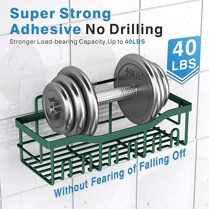 EUDELE Shower Caddy 2 Pack, Adhesive Shower Organizer for Home Decor & Kitchen Storage, No Drilling, Rustproof Stainless Steel Bathroom Shelf Organizer - ModernBath