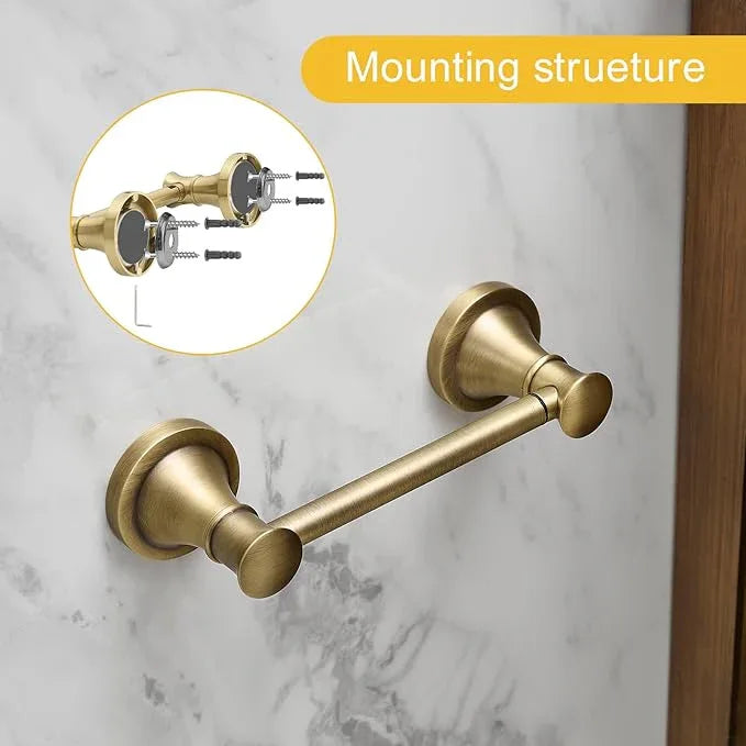 BESy Wall Mounted Toilet Paper Roll Holder Rustproof Tissue Paper Holder Bathroom Flexible Pivoting Handle Toilet Tissue Roll Holder, Antique Brass, Stainless Steel - ModernBath