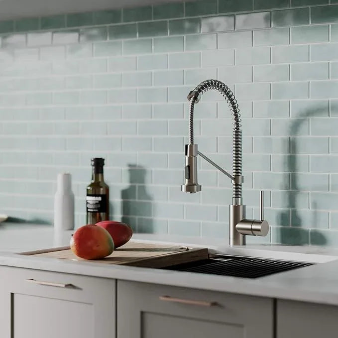 KRAUS Bolden Commercial Style 2-Function Single Handle Pull Down Kitchen Faucet in Spot-Free Stainless Steel/Chrome, KPF-1610SFSCH (Pack of 1) - ModernBath