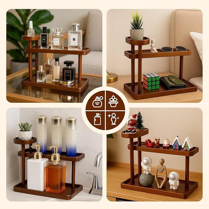 Bathroom Countertop Organizer,Vanity Organizer and Storage for Cosmetic Skincare Perfume, Ideal Storage Solution for Perfumes, Cosmetics, Spices, Handmade Toys, Office Supplies. (Brown) - ModernBath