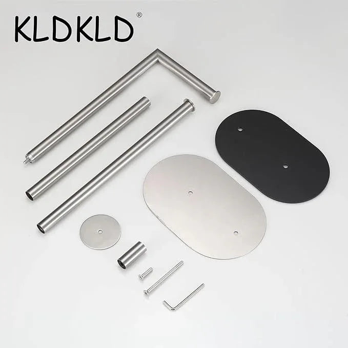 Brushed Nickel Freestanding Toilet Paper Holder with Reserve for Bathroom with Weighted Base, Modern Tissue Roll Holder Stand - ModernBath