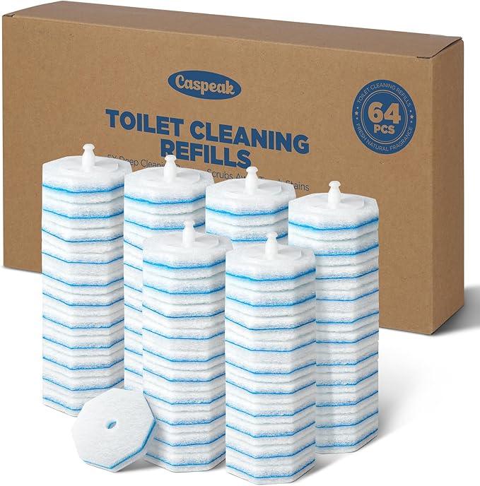 64 Count Toilet Wand Refills for Clorox Toilet Wand, 5X Cleaning Power Toilet Bowl Cleaners with Exclusive Formula, High-Density Disposable Toilet Brush Scrubber - No Falling Apart, Fresh Fragrance - ModernBath