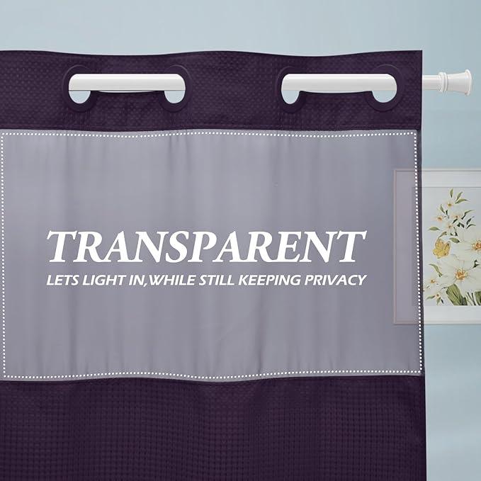 EUTXL Purple Stall Hotel Style Shower Curtain with Snap in Liner - 230GSM Waffle Textured,Hotel Grade,Spa Like Bath Curtain,54W x 80H - ModernBath