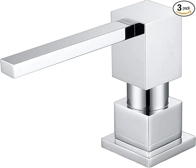 Sink Soap Dispenser for Kitchen Sink (Chrome), All Brass Built-in and Refill from Top Design,Metal Hand Soap & Dish Soap Copper Pump - ModernBath