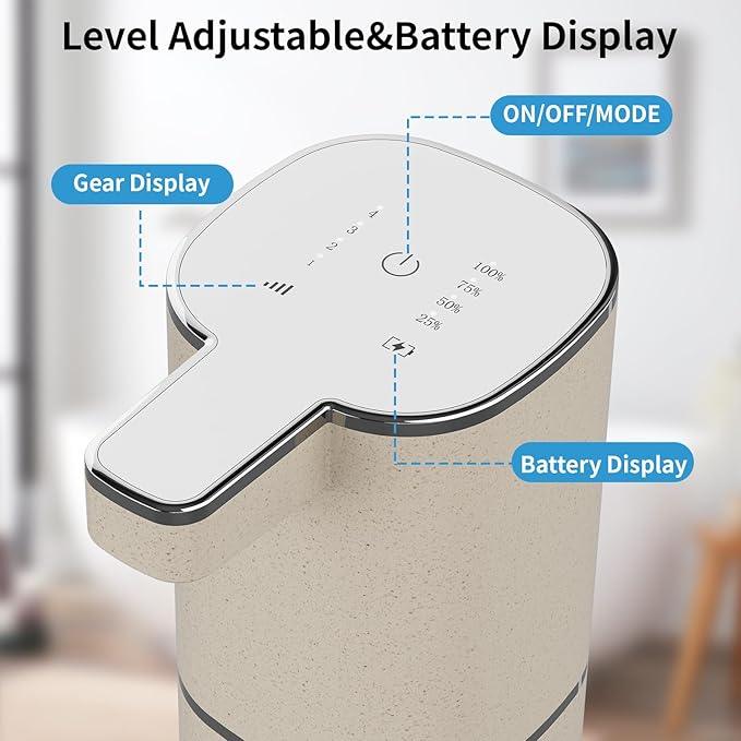 Automatic Liquid Soap Dispenser, Touchless Hand Soap Dispenser, USB Rechargeable, 4 Adjustable Levels, 14.2 oz (420 ml) Large Capacity, for Bathroom, Kitchen & School (Light Khaki, Liquid) - ModernBath