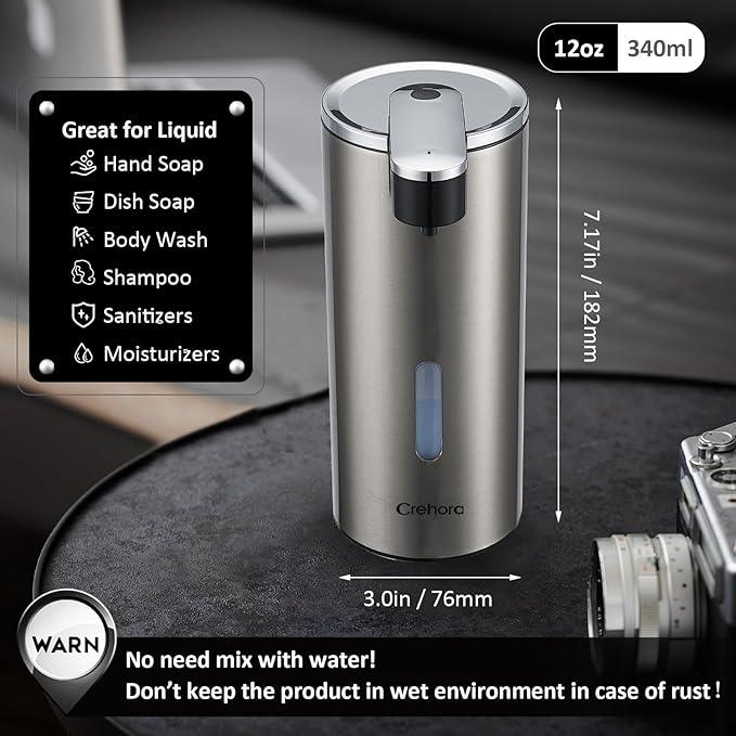 Automatic Soap Dispenser, Automatic Soap Dispenser Touchless, Kitchen & Bathroom, 3 Adjustable Volume for Liquid Soap, Water-Resistant, Hotel, Restaurant and School, Clog-Free, Stainless Steel - ModernBath