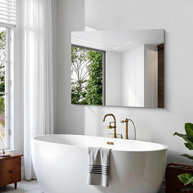 KOCUUY Frameless Mirror, 36"x48" Bathroom Mirror for Over Sink, Unframed Vanity Mirror, Large Rectangle Mirror for Bathroom, Bedroom, Living Room, Entryway, Upgraded Shatterproof - ModernBath