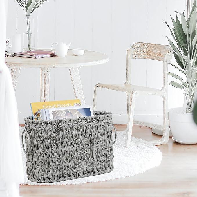 Toilet Paper Storage - Waterproof Wicker Basket for Bathroom, Holds 6 Rolls - ModernBath