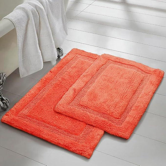 C23 Luxury Bathroom Rugs, Bath Mat - 20"x32" & 16"x24", 2200 GSM Tufted Cotton Bathroom Mat, Ultra-Absorbent Quick Dry Heavyweight Non-Slip Bathmat, Thick Soft Plush Machine Washable Bath Rug - 2 Pack - ModernBath