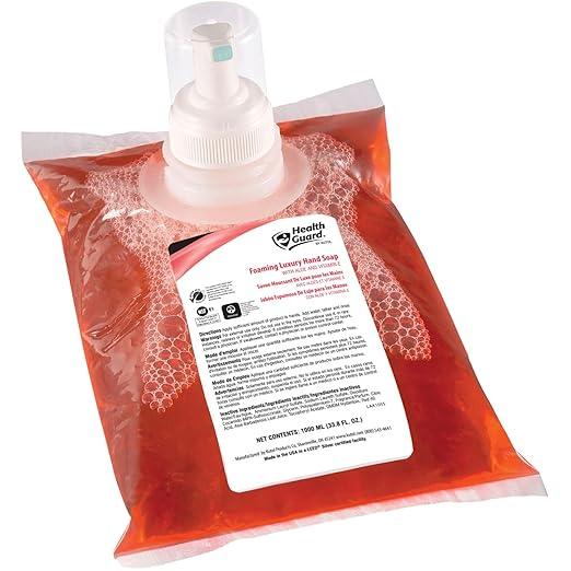 Kutol Health Guard 69041 Foaming Luxury Hand Soap, 1000 mL Refill Bag, Pink with Tropical Fragrance (Pack of 6) - ModernBath