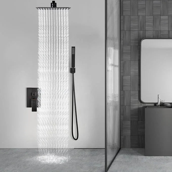 Aolemi Shower Faucet Set Rain Shower System with Handheld Spray Bathroom Shower Combo Rough-in Valve and Shower Trim Kit Included Oil Rubbed Bronze 16 Inch Wall Mount Shower Head - ModernBath