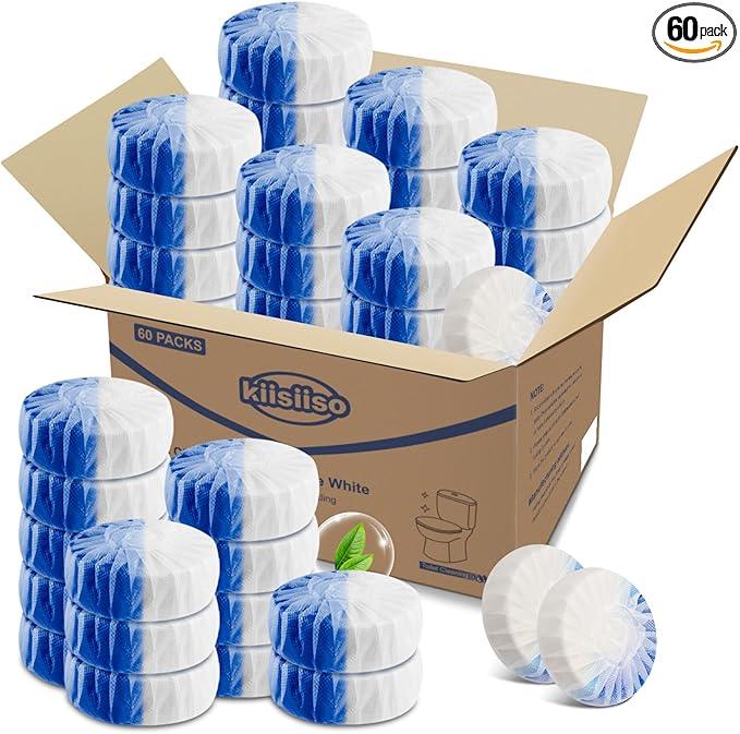 KIISIISO Ultra Clean Toilet Tablets White & Blue-60 PACK, Toilet Bowl Cleaners for Deodorizing & Descaling, Long-Lasting Toilet Bowl Cleaner with Sustained-Release Technology for Stubborn Stains - ModernBath