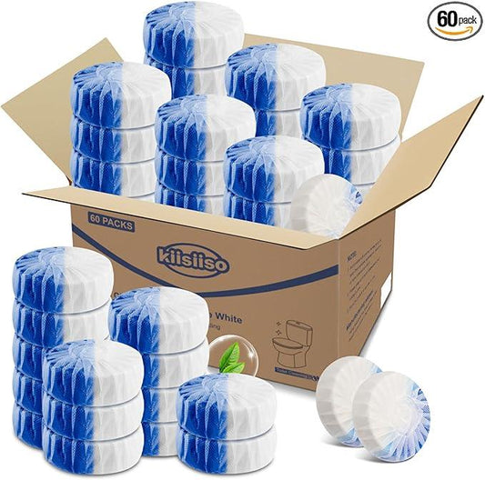 KIISIISO Ultra Clean Toilet Tablets White & Blue-60 PACK, Toilet Bowl Cleaners for Deodorizing & Descaling, Long-Lasting Toilet Bowl Cleaner with Sustained-Release Technology for Stubborn Stains - ModernBath