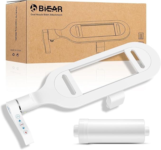 6mm Slim Bidet with Filter, Bidet Attachment for Toilet, Bidets Toilet Seat Sprayer Jet with Dual Nozzles Front & Back Washing for Women Men Easy Use Right Handle Non-Electric Fresh Cold Water Bidets - ModernBath
