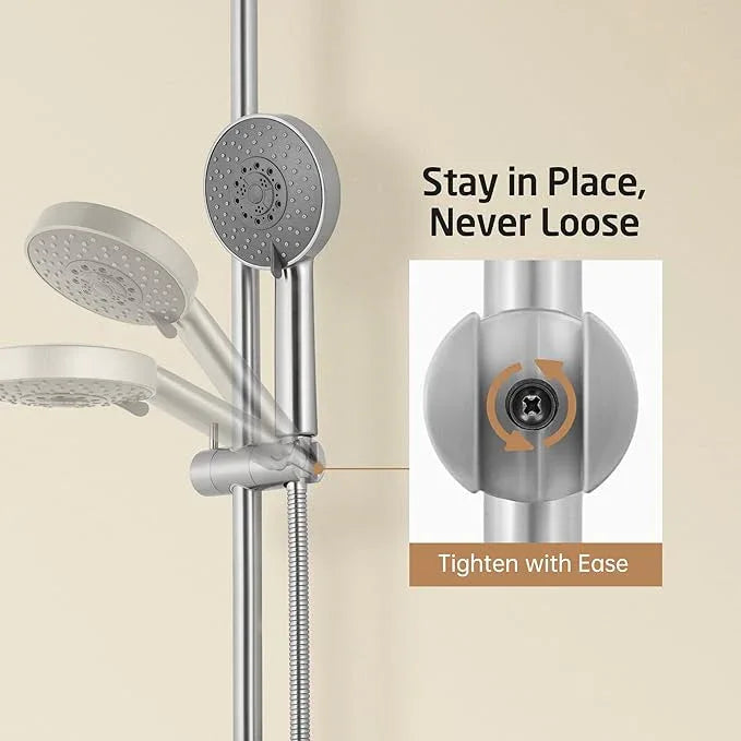 KES 30-Inch Shower Slide Bar with Adjustable Handheld Shower Head Holder, Reuse Existing Holes, Universal Fit, SUS304 Brushed Stainless Steel Wall Mount for Bathroom, Drilling Required, F209S78-BS - ModernBath
