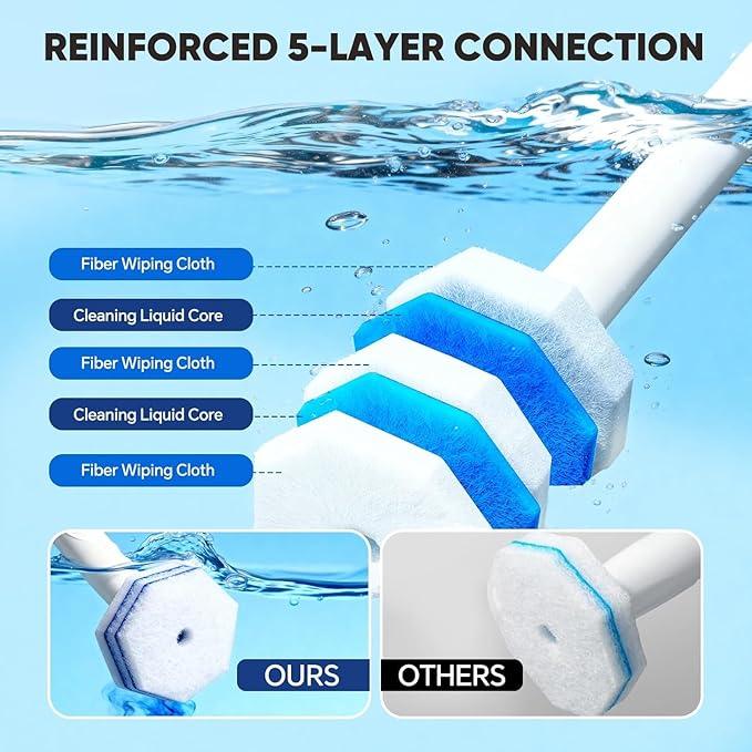 60 Count Toilet Bowl Wand Refills for Clorox,Disposable Toilet Bowl Cleaner Refill Pads for Most Toilet System,Disposable Toilet Brush refills for Bathroom Cleaning - ModernBath
