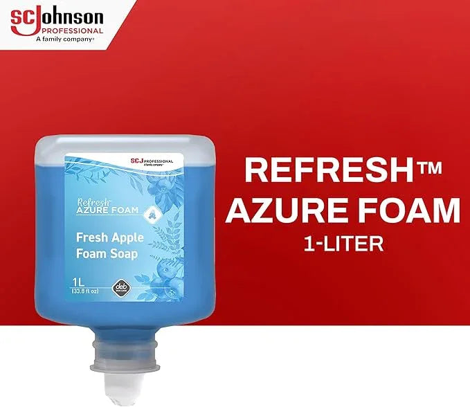 SC Johnson Professional Refresh Azure FOAM, Foam Hand Wash, Foaming Hand Soap, 1 Liter Cartridge, 2 Count, for Professional Use Only - ModernBath