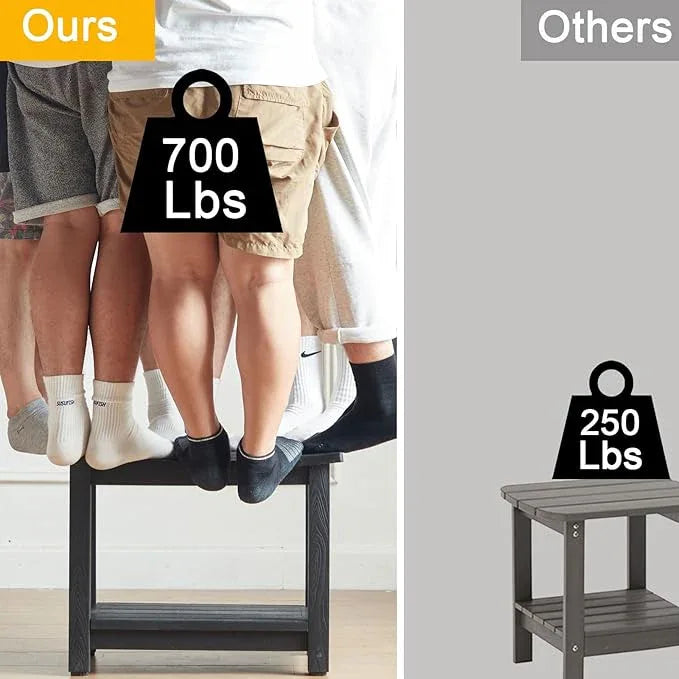 Heavy Duty HDPS Shower Bench Seat, Waterproof Shower Stool for Shaving Legs, Large Poly Lumber Bathroom Chair Seat with Ajustable Feet, Indoor/Outdoor Use, No Maintenance, Black - ModernBath