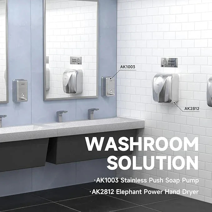 AIKE 37oz Surface Mount Stainless Steel Soap Dispenser for Commercial,Polished Stianless Steel Finish Model AK1003 - ModernBath