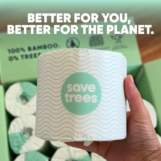 Save Trees Bamboo Toilet Paper - 12 Rolls Of Organic Toilet Paper, 3-ply, 300 Sheets Per Roll - PFAS Free, FSC Certified, Plastic Free, Vegan & Chemical Free Bamboo TP - ModernBath