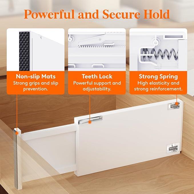 Lifewit 6 Pack Drawer Dividers Plastic 6" High, 13.5-22" Adjustable Drawer Organizers for Clothes, Expandable Dresser Separators in Bedroom/Bathroom/Kitchen/Office Organization and Storage, PLS6 - ModernBath