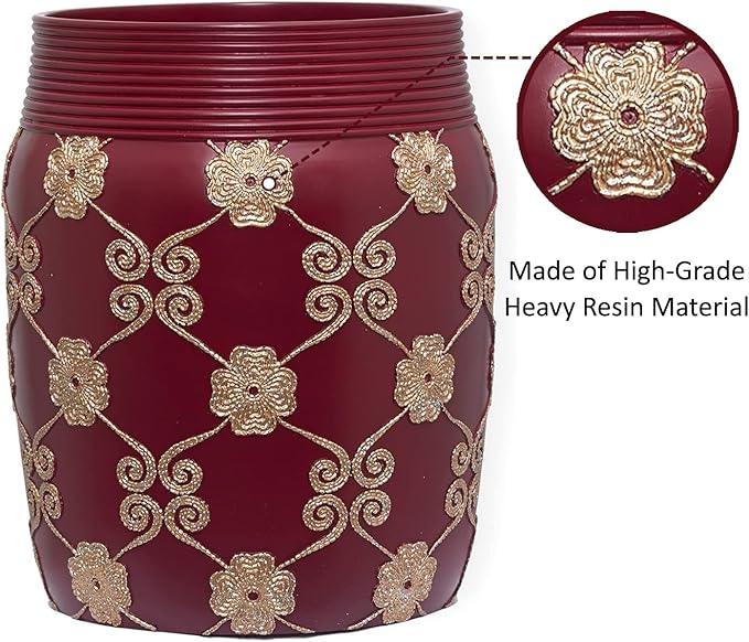 Zahari Home 2pc Elegant Rose Luxury Bathroom Accessories Set Modern Shower Basket & Tissue Box Classic Luxury Contemporary Decor Beautiful Unique Design Stylish Bathroom Accessories Set - ModernBath