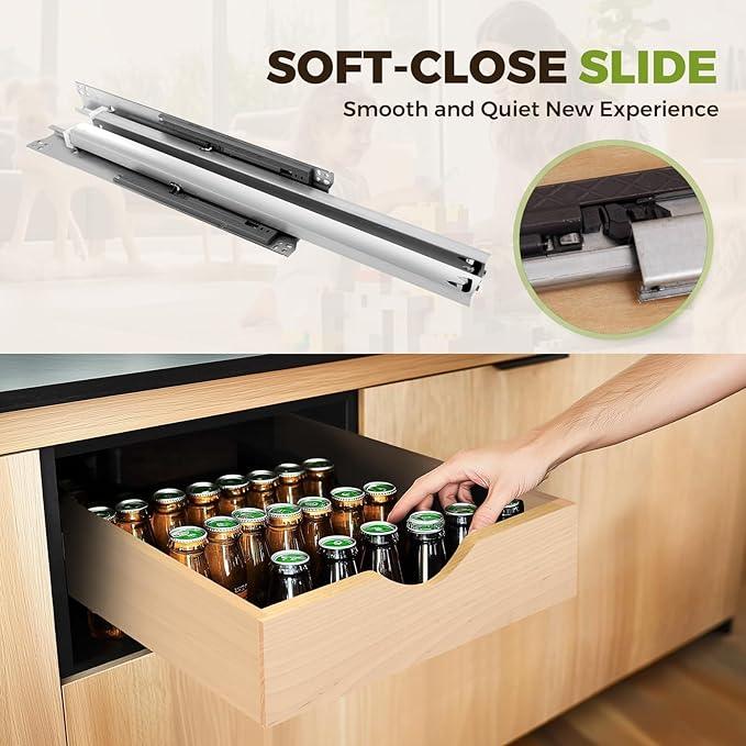 Pull Out Drawers for Cabinet 27" W x 23" D x 4.5" H Wood Slide Out Organizer and Storage Kitchen Cabinet Drawers Slide Out Shelves Pull Out Shelves in Kitchen Pantry Bathroom with Soft Close - ModernBath